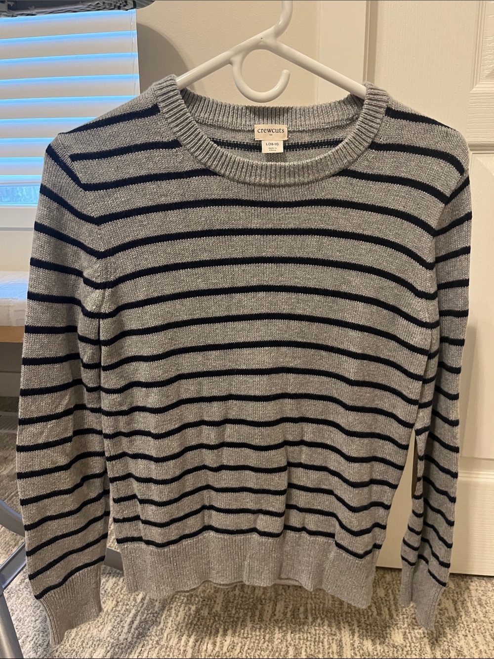 Crewcuts Gray Sweater with Black Stripes
